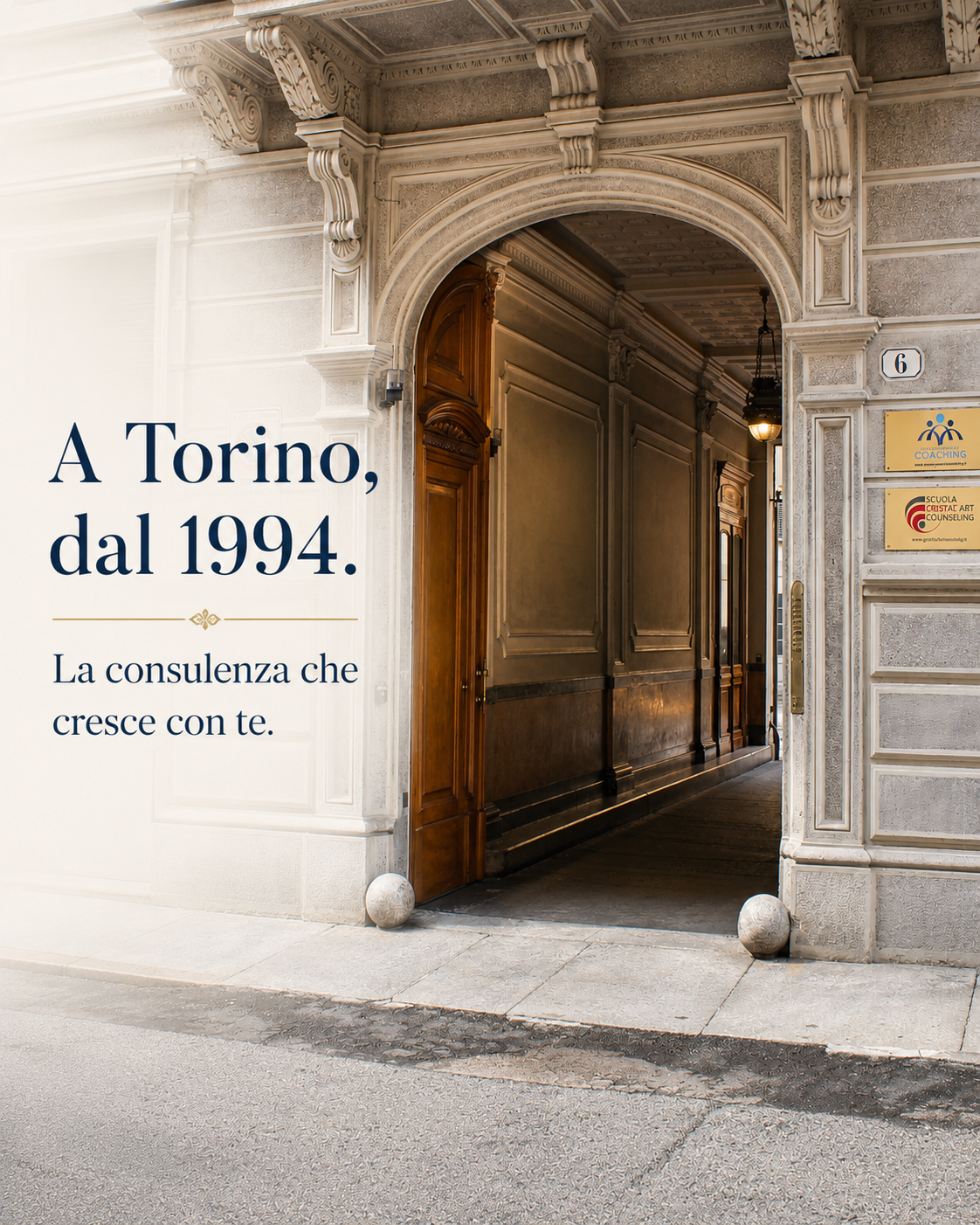 Ingresso elegante dello Studio Vietti a Torino